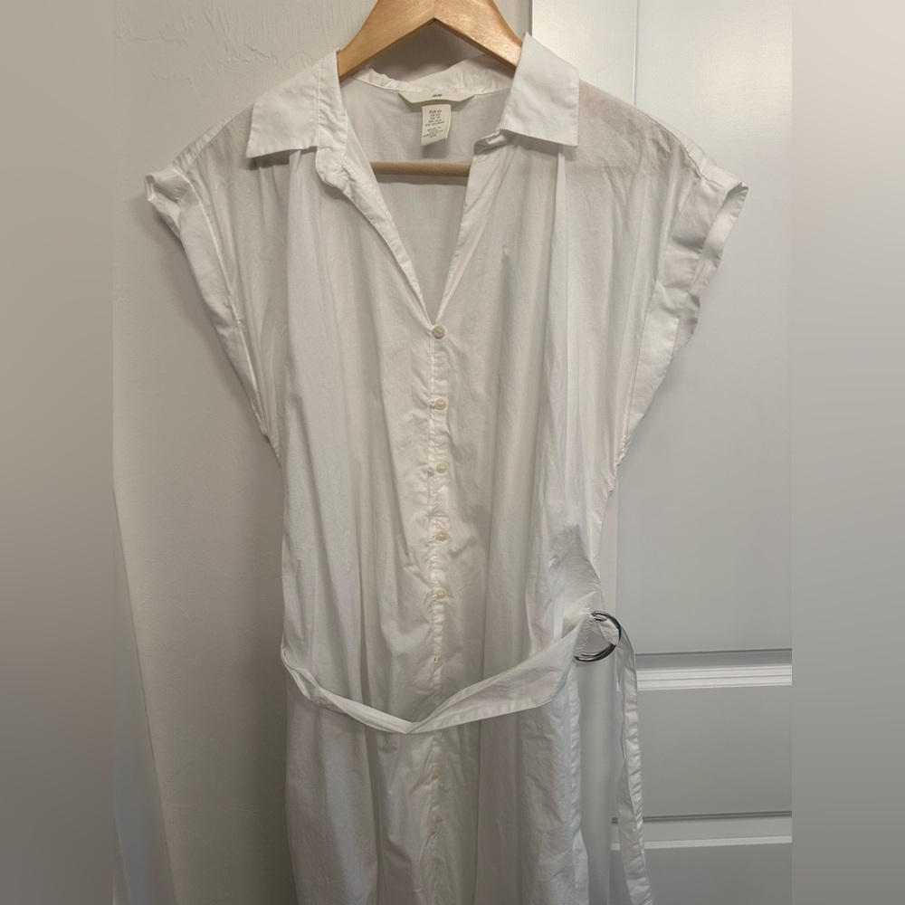 H&M white Button-Up Dress